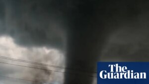 Tornado tears through homes and closes roads in northern Oklahoma – video | Oklahoma